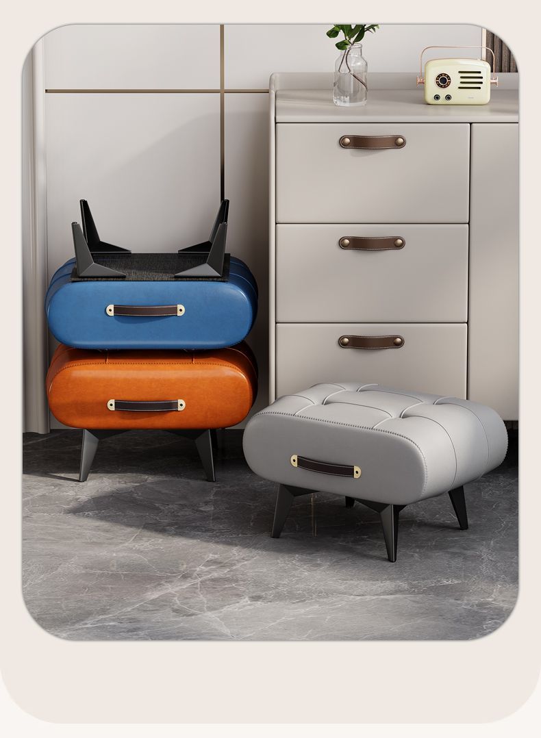 Shoe Changing Stool For Home Entrance, Cushion, Internet Celebrity Footstool, Light Luxury Coffee Table Low Stool, Sofa_voghion.com
