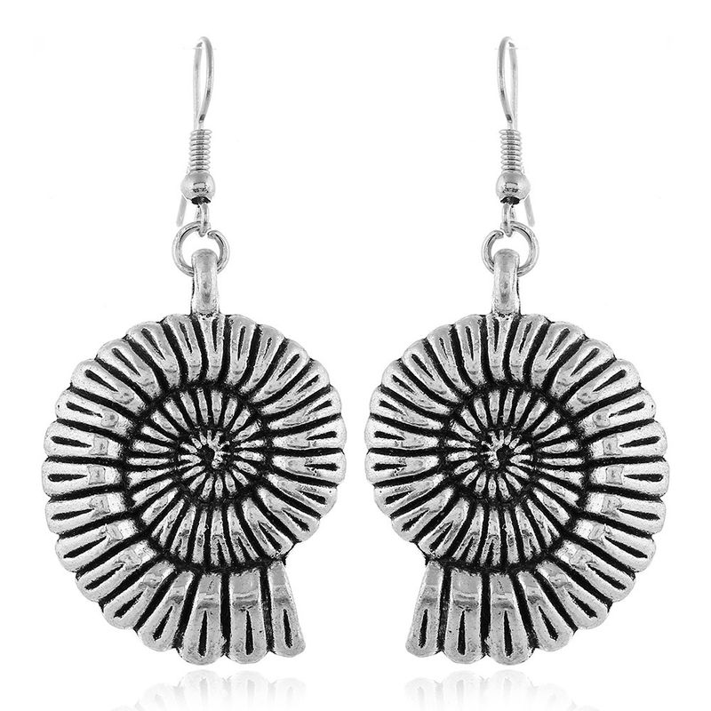 Earrings fashion hot-selling new products Creative retro simple three-dimensional texture conch ear hook earrings_voghion.com
