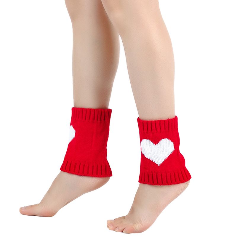 Couvre-pieds courts unisexes Love Bottes chaudes en laine tricotée pour hommes et femmes jambières chaussettes courtes en laine acrylique_voghion.com