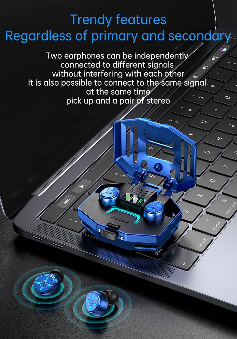New Private Model DX-03 Mechanical Metal Sensing TWS Noise Reduction Low Delay Wireless Bluetooth 5.3 Earphones_voghion.com