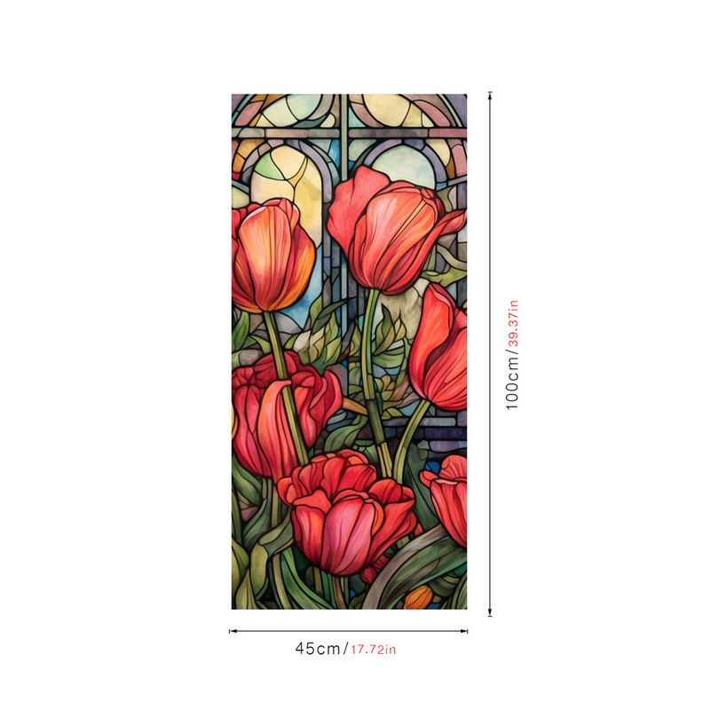 flower sea static glass sticker PVC glue free window sticker home decoration window flower glass sticker_voghion.com