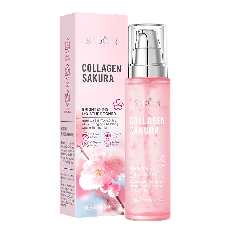Full English SADOER Sakura Collagen Clear Brightening Softening Toner Moisturizing Hydrating Water_voghion.com