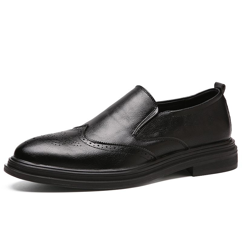 2025 Veelzijdige, ademende, gesneden heren formele brogue Koreaanse stijl trendy zakelijke leren schoenen voor heren_voghion.com