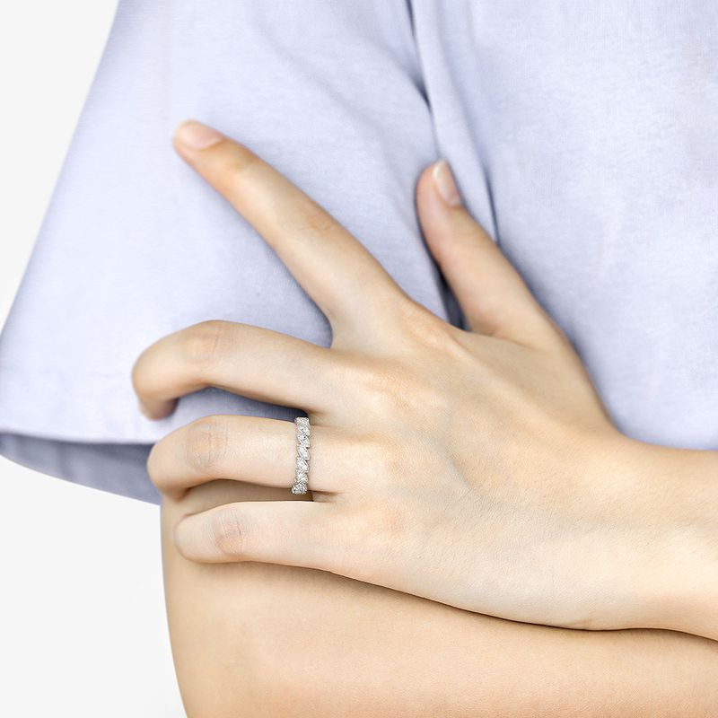 Set di anelli in argento minimalista - Anelli in argento sterling S925 con zirconi (impilabili)_voghion.com