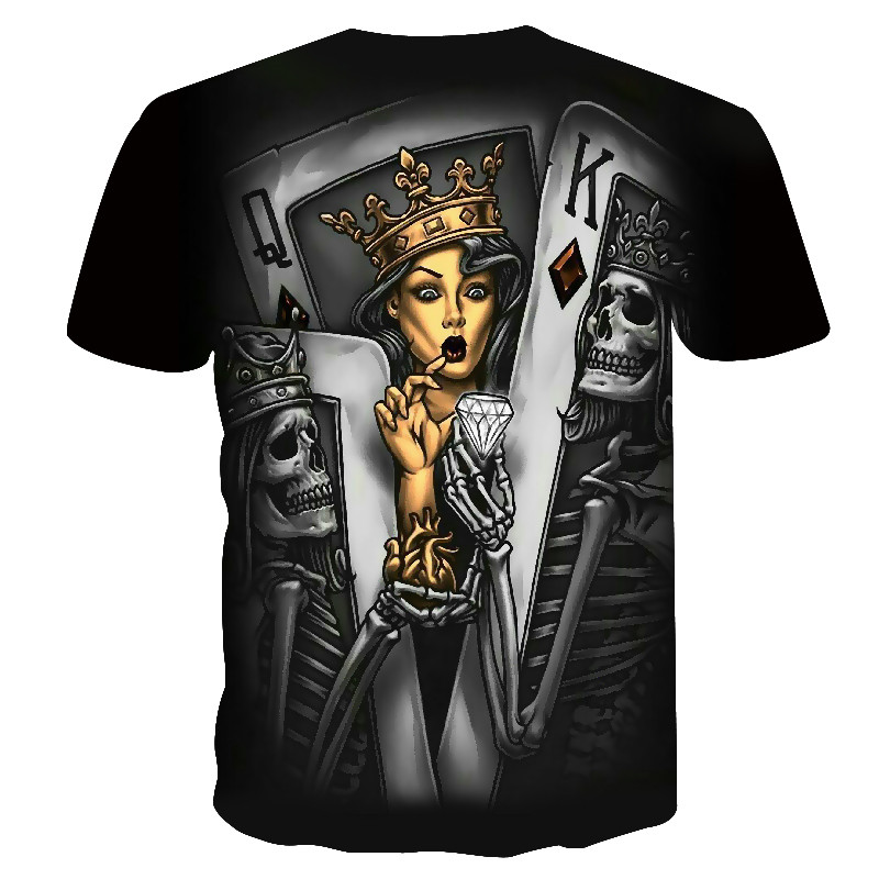 2023 3d retro T-shirt för män Hip hop casual street oversized T-shirt Herr baksida Skelett T-shirt med coolt tryck_voghion.com