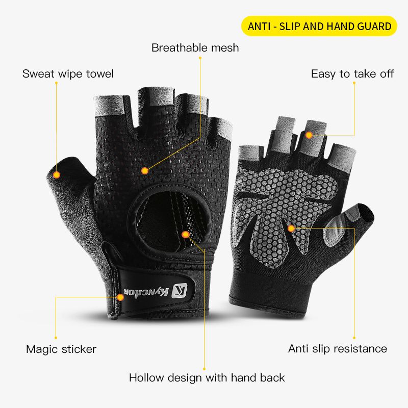 Guanti da ciclismo a mezze dita traspiranti e antiscivolo in silicone per sollevamento pesi, per uomo e donna_voghion.com