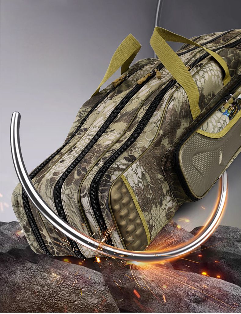 Zaino da pesca a doppia spalla con motivo a squame di drago ispessito, multifunzionale, grande capacità, borsa per canna da pesca con pancia grande_voghion.com