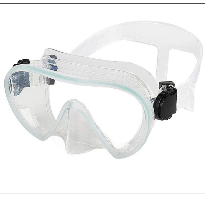 Snorkelmasker voor volwassenen, één stuk, met HD-gehard glazen duikbril, professionele duikuitrusting_voghion.com