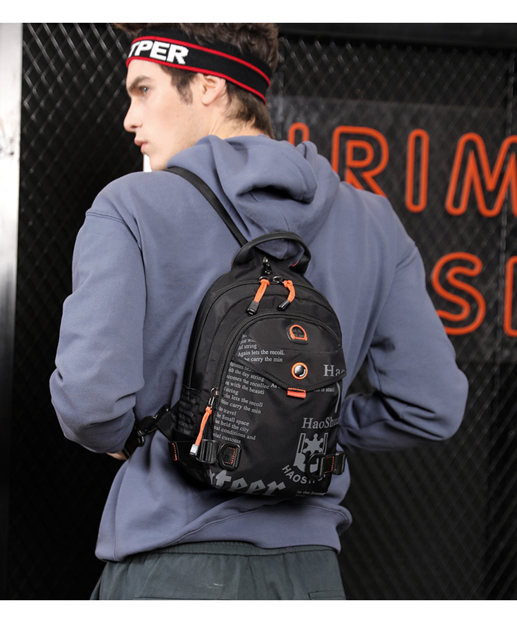 Nueva mochila informal versátil para exteriores para hombre, multifuncional, de moda, de nailon impermeable, bandolera de un solo hombro._voghion.com
