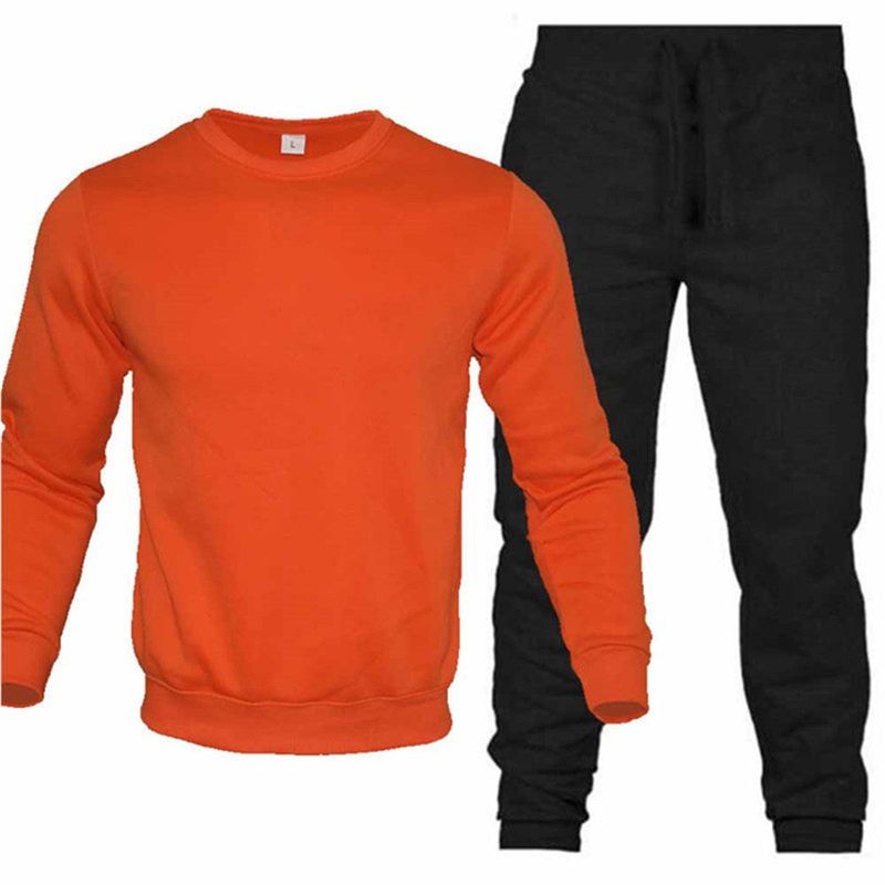 Neues lässiges Rundhals-Kapuzenpullover und Hose, modisches Jogging-Sportswear-Set für Herren_voghion.com