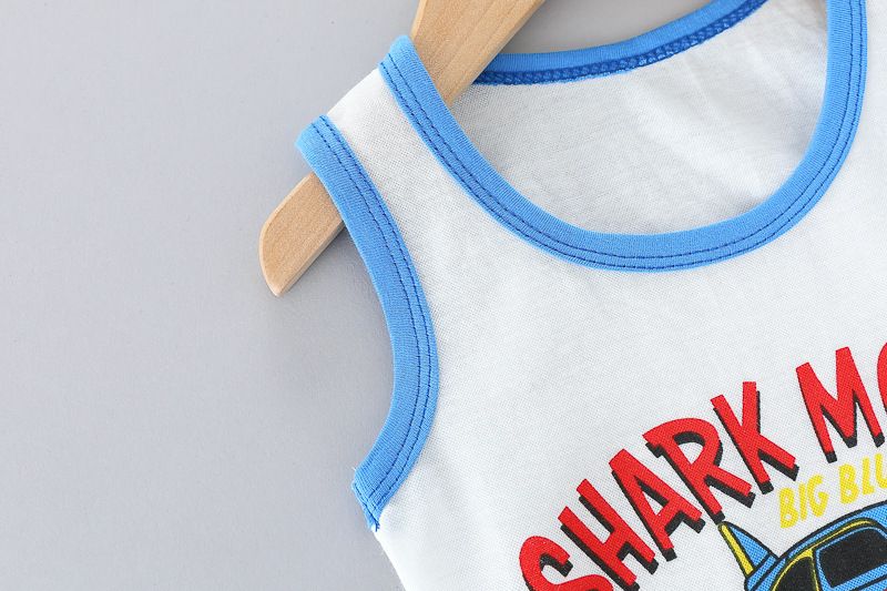 2024 Summer New Round Neck Sleeveless Vest Set Two Piece Boys' Sports Shorts_voghion.com
