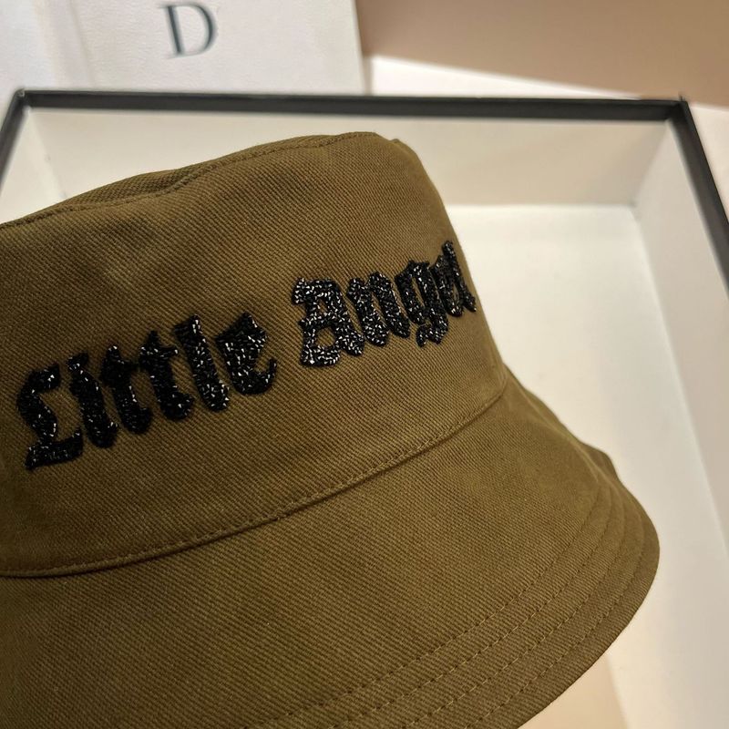 2025 New Rhinestone Sanskrit Letter Pure Cotton Fisherman Korean Style Spring Summer Casual Bucket Outdoor Travel Breathable_voghion.com