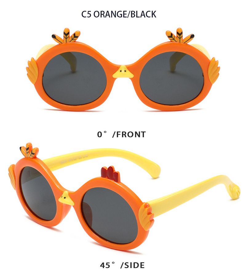 Occhiali da sole per bambine, a forma di piccolo pollo giallo, con montatura giocattolo, a forma di animale, per esterni, polarizzati, anti-ultravioletti_voghion.com