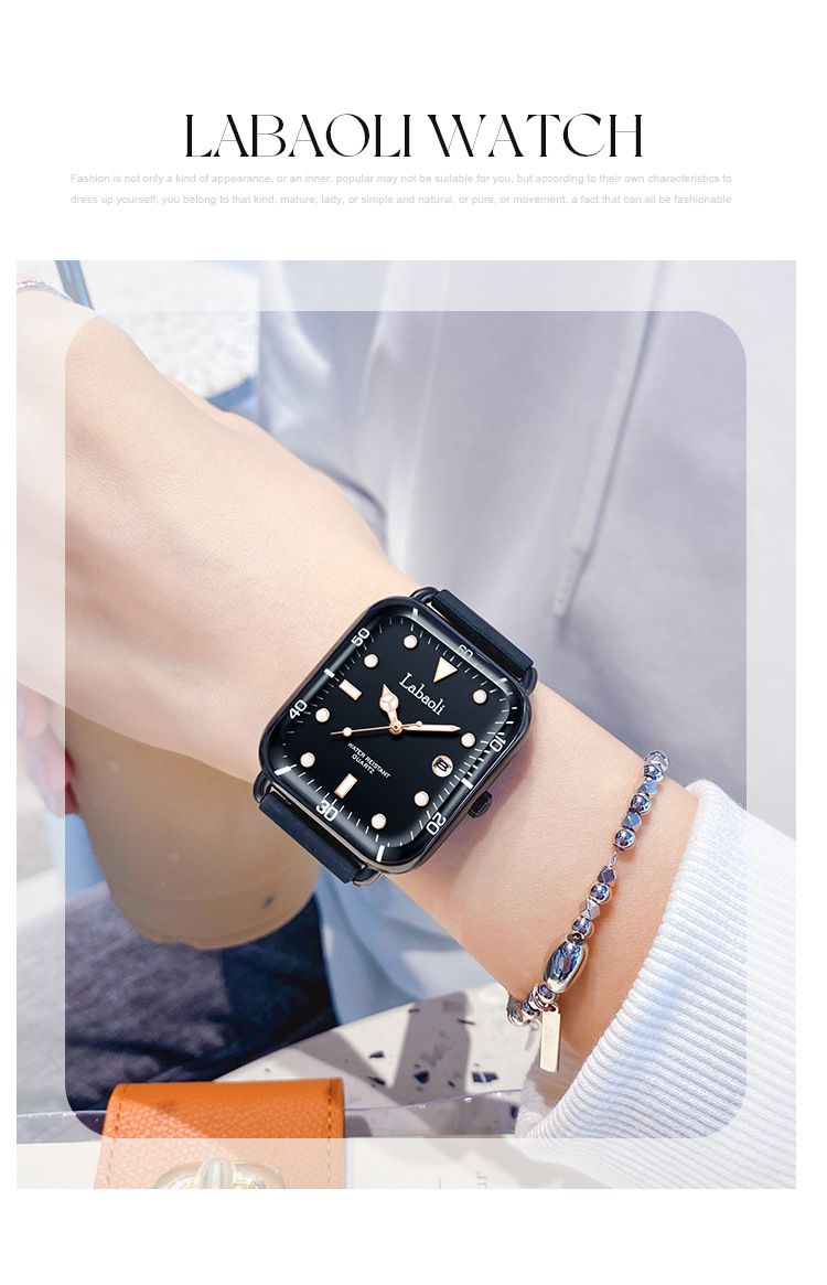 Square Wrist Watch for Women Fashion Luminous Designed Quartz Analog Women's Watch Waterproof with Silicone Strap_voghion.com