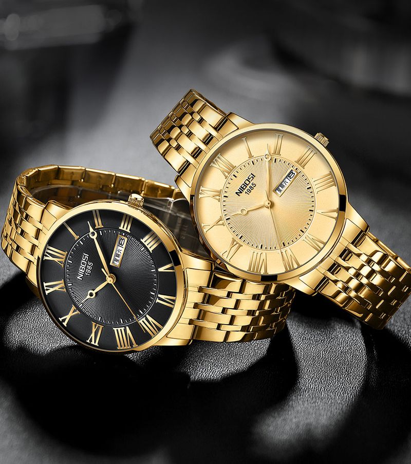 NIBOSI Fashion Simple Men Watch Slim Steel Week Date Waterproof Gold Watch For Men Quartz Business Watch Orologio Relogio Masculino_voghion.com