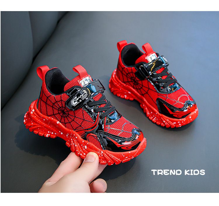 Breathable Kids' Sneakers – Lightweight Running Shoes For Boys & Girls (Sizes 23-36, Red/Blue, Mesh & PU)_voghion.com