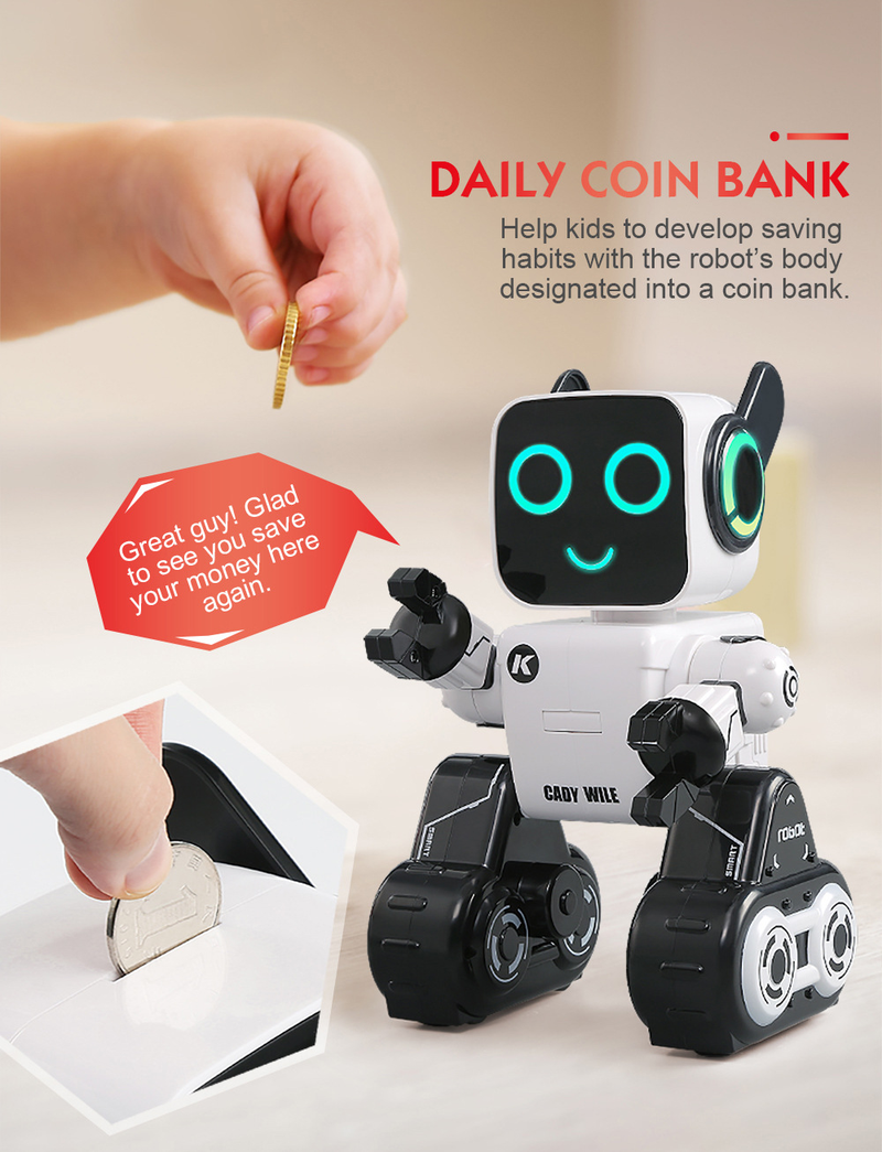 Robot RC Robot telecomandato intelligente per bambini R4 Macchina per cantare e ballare Programmazione per raccontare storie_voghion.com