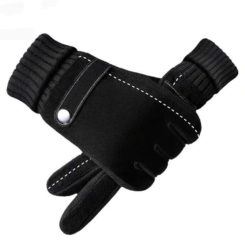 Vera pelle di maiale per uomo, autunno e inverno, per motociclismo all'aperto, antivento, antiscivolo, foderato in pile, spesso_voghion.com