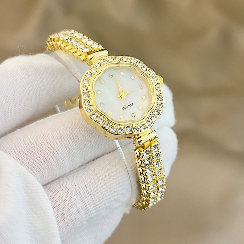 Nei Beimu Face Quartz Gold Set mat Diamanten Full Sky Star Light Luxus Damen Auer fir kleng Leit, Batch_voghion.com