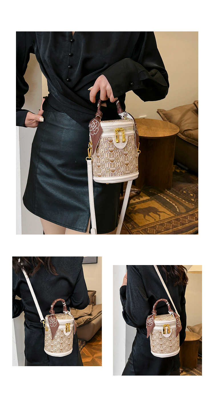 Borsa a secchiello da donna con fiori Borsa a tracolla vintage a secchiello Fortune Borsa a tracolla piccola_voghion.com
