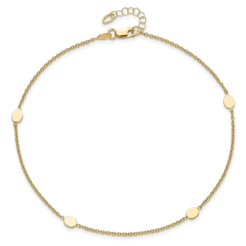 14K Polished W/1in Ext. Anklet_voghion.com