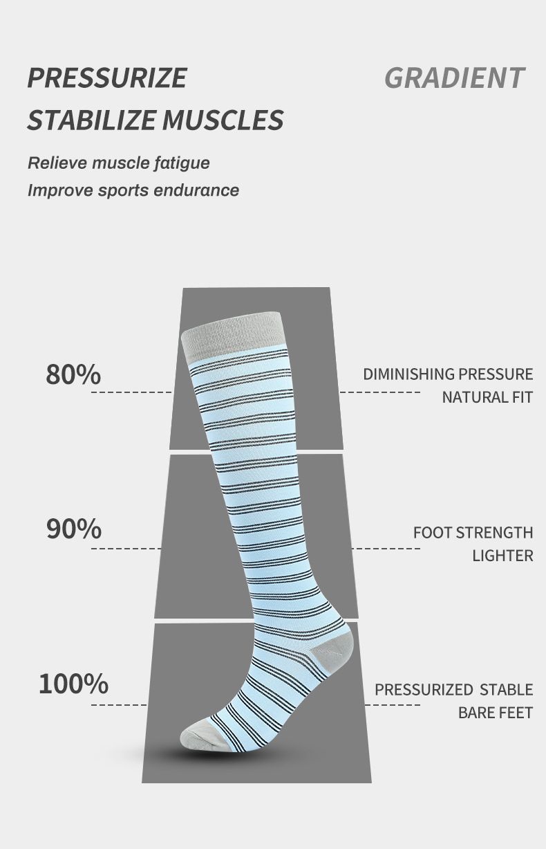 sports elastic compression socks spring and summer new professional sports socks running socks women's anti slip sweat absorbent long tube pressure_voghion.com