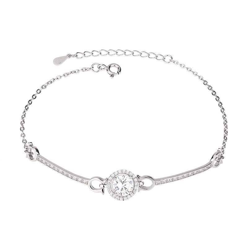 Bracciale di lusso leggero con zirconi rotondi in argento puro, squisito modello 2025, gioiello con conchiglia d'acqua_voghion.com