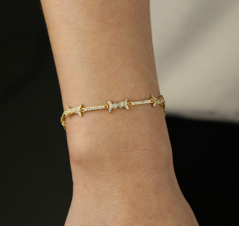 Hip Hop New Thorn Accessories Intarsiato con Zircone Oro e Argento Braccialetti Stile Punk Per Uomo E Donna_voghion.com