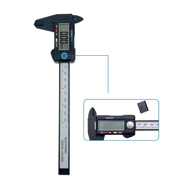 150mm 100mm Elektronesch Digital Caliper Carbon Fiber Dial Vernier Caliper Gauge Mikrometer Messinstrument Digital Lineal_voghion.com