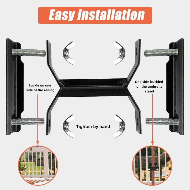 Home Furniture dedicated garden outdoor patio umbrella fixing clip balcony sun umbrella clip umbrella pole fixing rack_voghion.com
