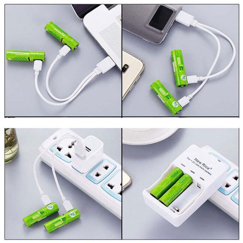 ECO Recharge 4 Pack AA Or AAA USB Rechargeable Batteries_voghion.com