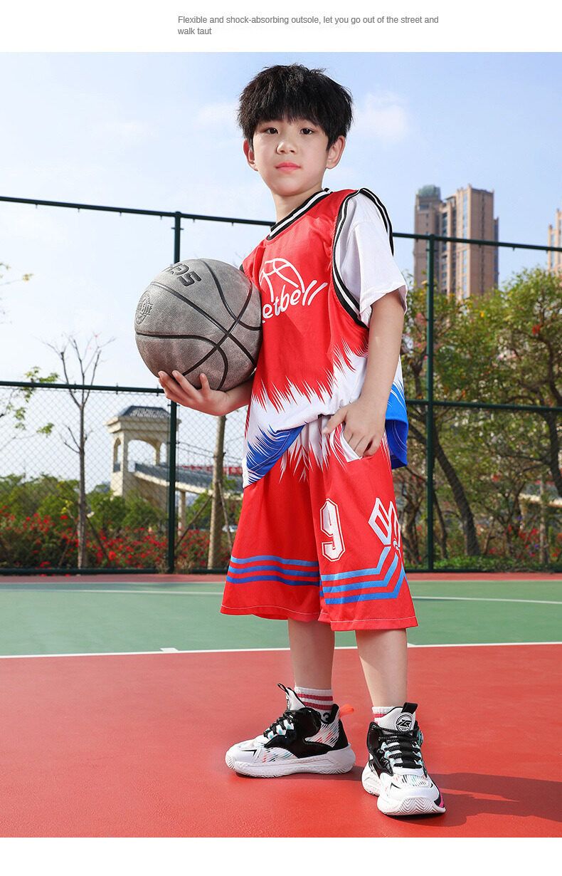 JUSTSL Dicke Sohle Rutschfeste Kinder Jungen Sport Turnschuhe 2023 Frühling High-Top Basketball Schuhe Größe 26-37_voghion.com