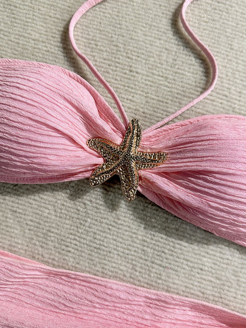 Women's Clothing Sexy Tube Top Three Piece Bikini Swimsuit Female Suit_voghion.com