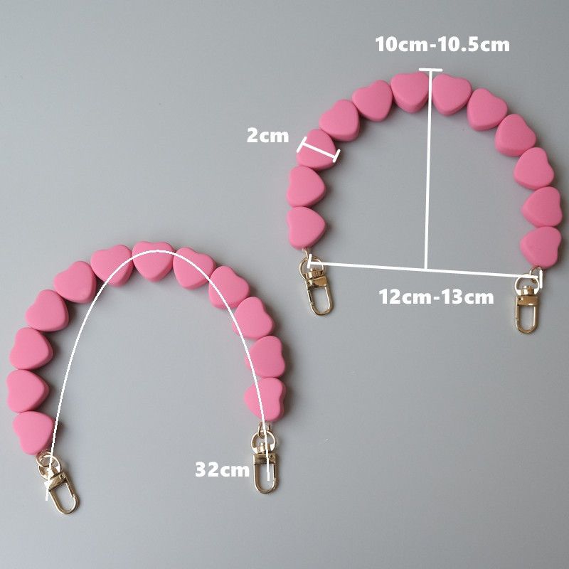 Fashion Colorful Handmade Contrast Rubber Resin Bag Handheld Heart Candy Color Chain_voghion.com