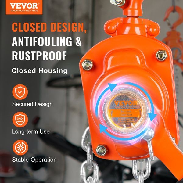 Manual Lever Chain Hoist, 1/2 Ton 1100 Lbs Capacity 10 FT Come Along, G80 Galvanized Carbon Steel With Weston Double-Pawl Brake, Auto Chain Leading_voghion.com