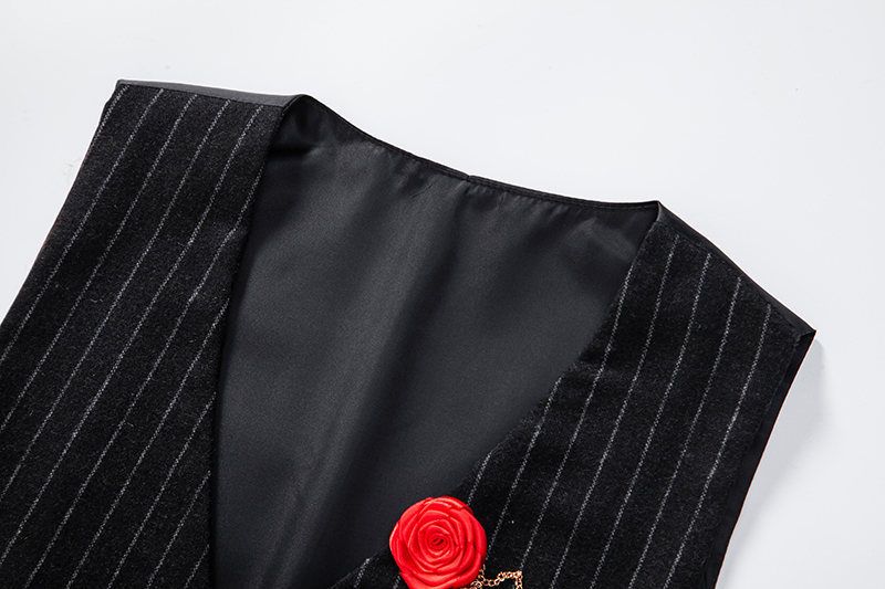 men's retro striped woolen material single-breasted vest European size casual large size waistcoat vest for men_voghion.com