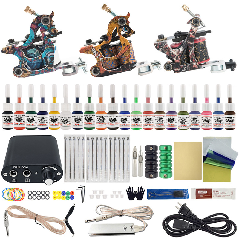 20 Kleuren Drie Een Stempelmachine Set Gereedschap Ou Liang Tattoo Uitrusting_voghion.com