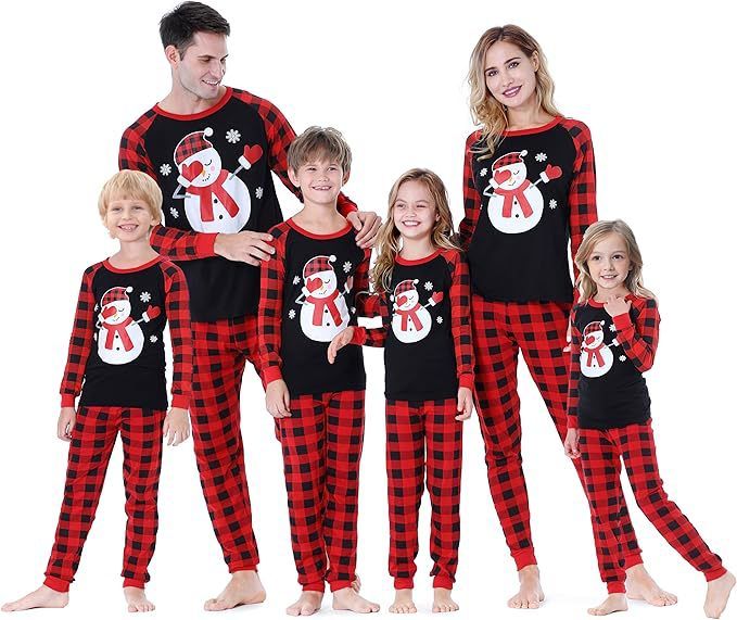 Family Matching Christmas Pajama Set - Long Sleeve Plaid & Reindeer Print Sleepwear (Adult, Kids & Pet Sizes)_voghion.com