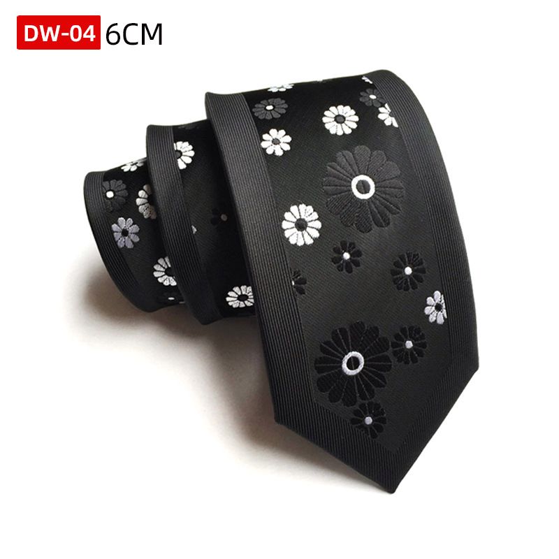 Cravatta stretta da 6 cm in jacquard di seta e poliestere, stile personale, moda_voghion.com