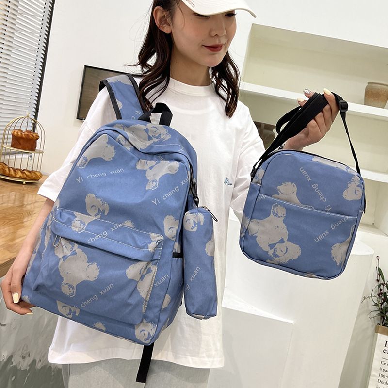 Backpack 3-in-1 Backpack Backpack Lunch Box Bag Pen Bag Three-piece Bag_voghion.com