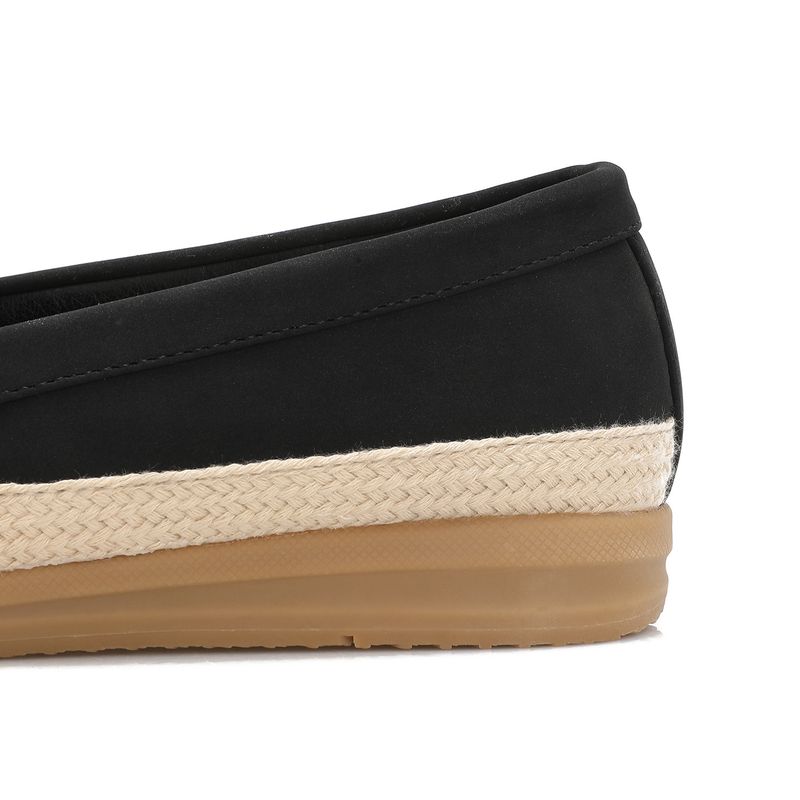 Női cipők lapos talpú cipők nőknek, négy évszakos cipők, fekete kötéltalpú, kerek orrú, ingázó cipők, személyiséghez illő, hétköznapi cipők, sportcipők, bebújósak_voghion.com