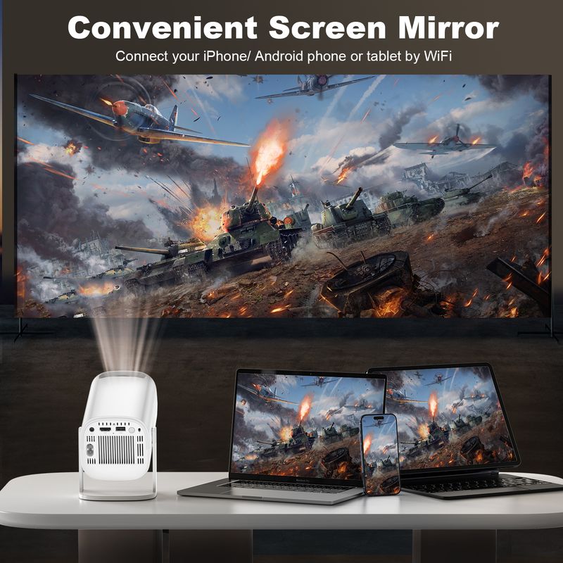 Mini projecteur portable P30 Smart Android 11, Wi-Fi 6, compatible 4K 1080P, Bluetooth 5.0, 1280 x 720P, Home Cinéma_voghion.com