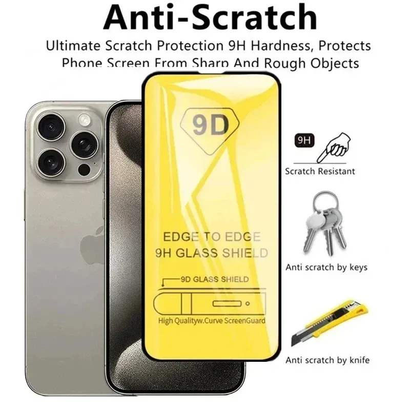 5Pcs 9D Protective 14 11 12 13 15 16 Pro Max Mini 7 Plus Screen Protector For IPhone XS MAX X XR Tempered Glass_voghion.com