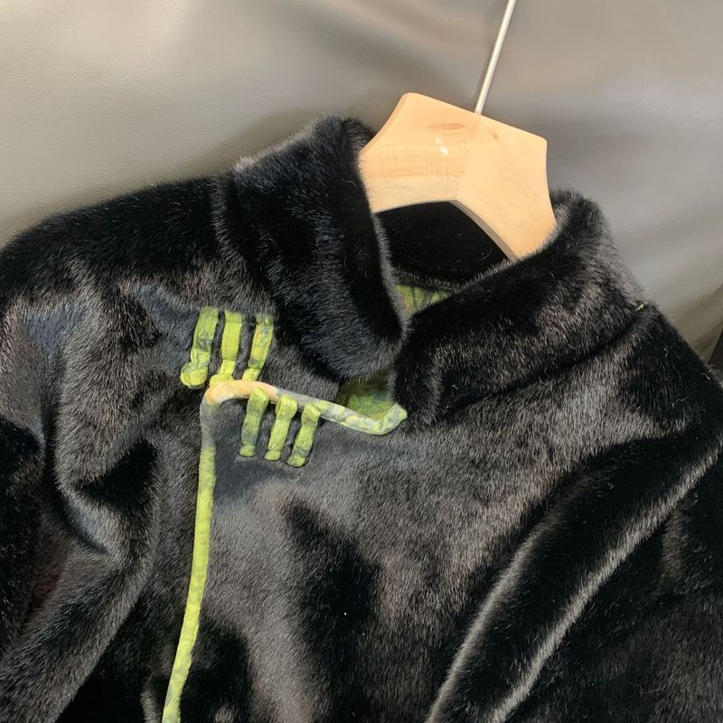 Giacca da donna in pelliccia sintetica di visone, indossabile in due modi, cappotto invernale in stile cinese, lunghezza corta, eleganza retrò, S/M/L_voghion.com