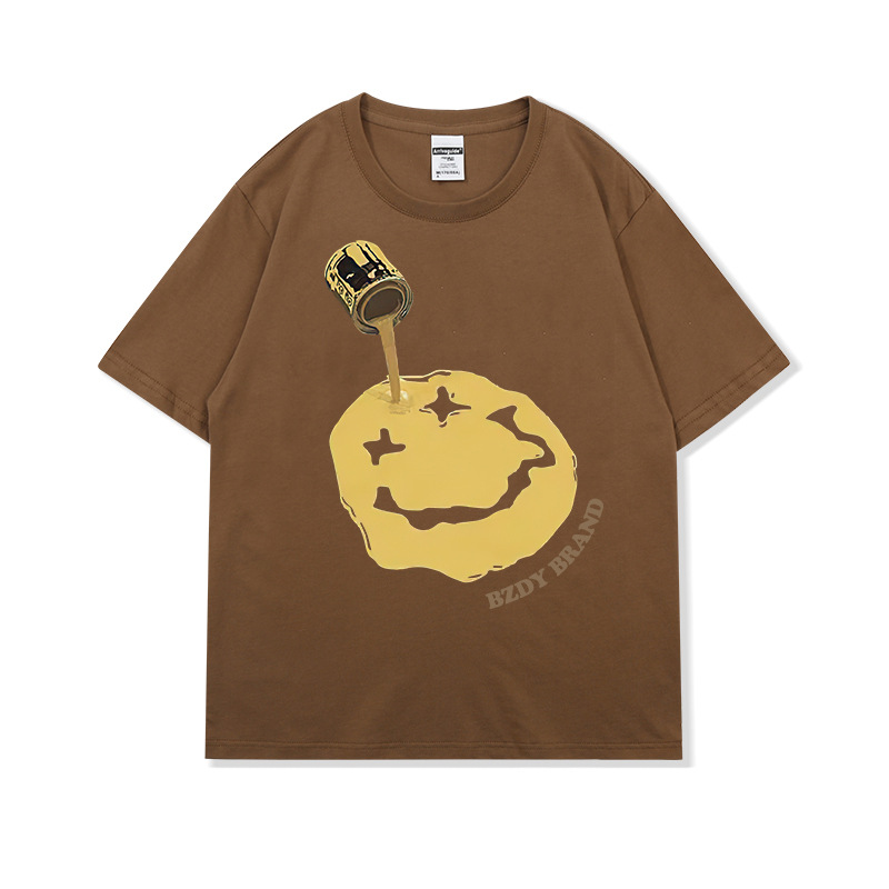 2023 Spring/summer New Cotton Loose American Fa Brand T-shirt Men's and Women's Top Youth Student Class Clothing_voghion.com