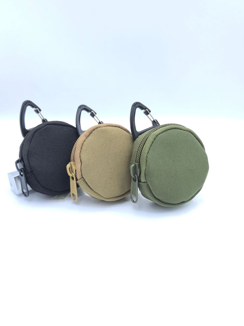 Marsupio tattico – Custodia compatta in tessuto Oxford per auricolari, chiavi e oggetti essenziali (nero, verde militare, cachi)_voghion.com