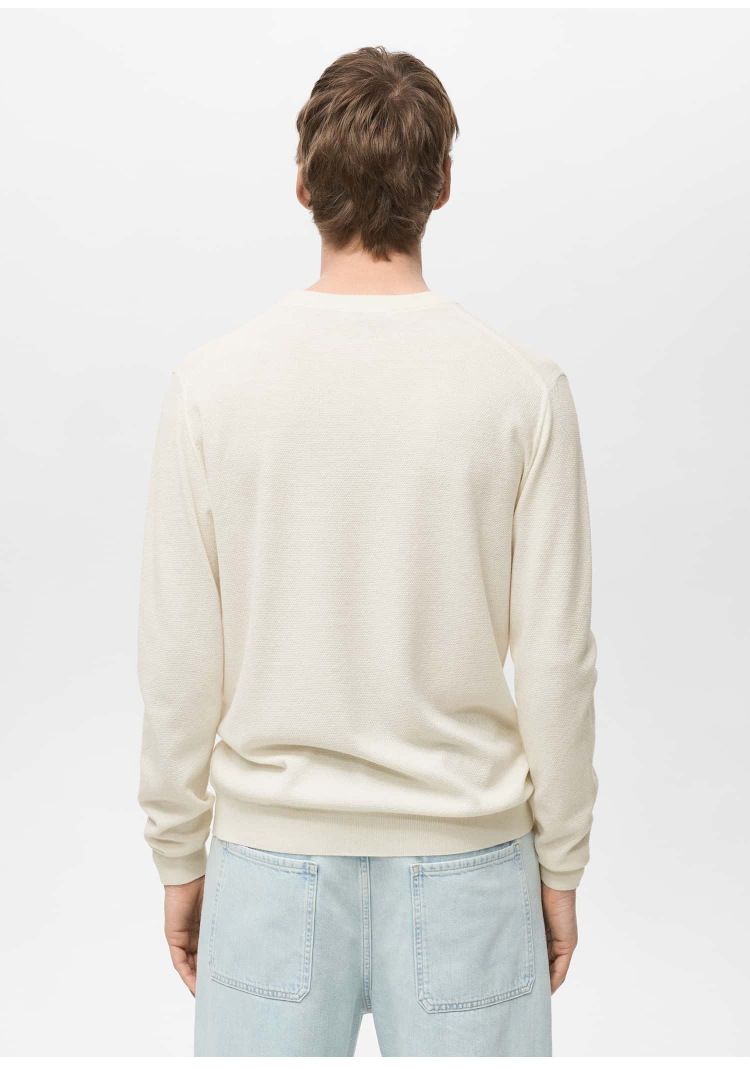 Pull en maille automne/hiver pour homme - Pull col rond extensible et respirant (beige/crème/marron/noir)_voghion.com