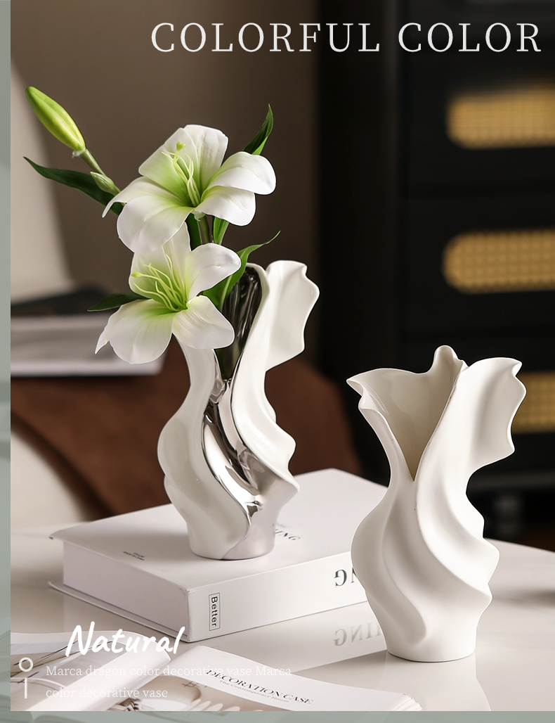 Creative Art Simulation Vase Ins Style High Aesthetic Living Room Flower Arranger Home Wine Cabinet Decoration Niche_voghion.com