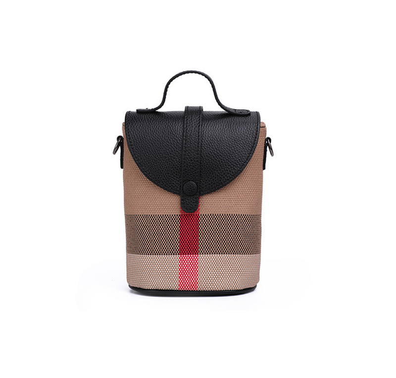 Mini Gitter Canvas Crossbody Damen Leder Reißverschluss Handy Mode Handtasche Frauen Casual Kleine Schultertasche_voghion.com