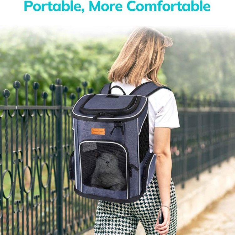 sac à dos pour animaux de compagnie portable et respirant, sac pliable pour chat et chien, sac à dos tendance pour animaux de compagnie_voghion.com